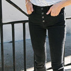 High-Rise Skinny Jeans in Berkeley Black: Button-Through Edition Madewell 26